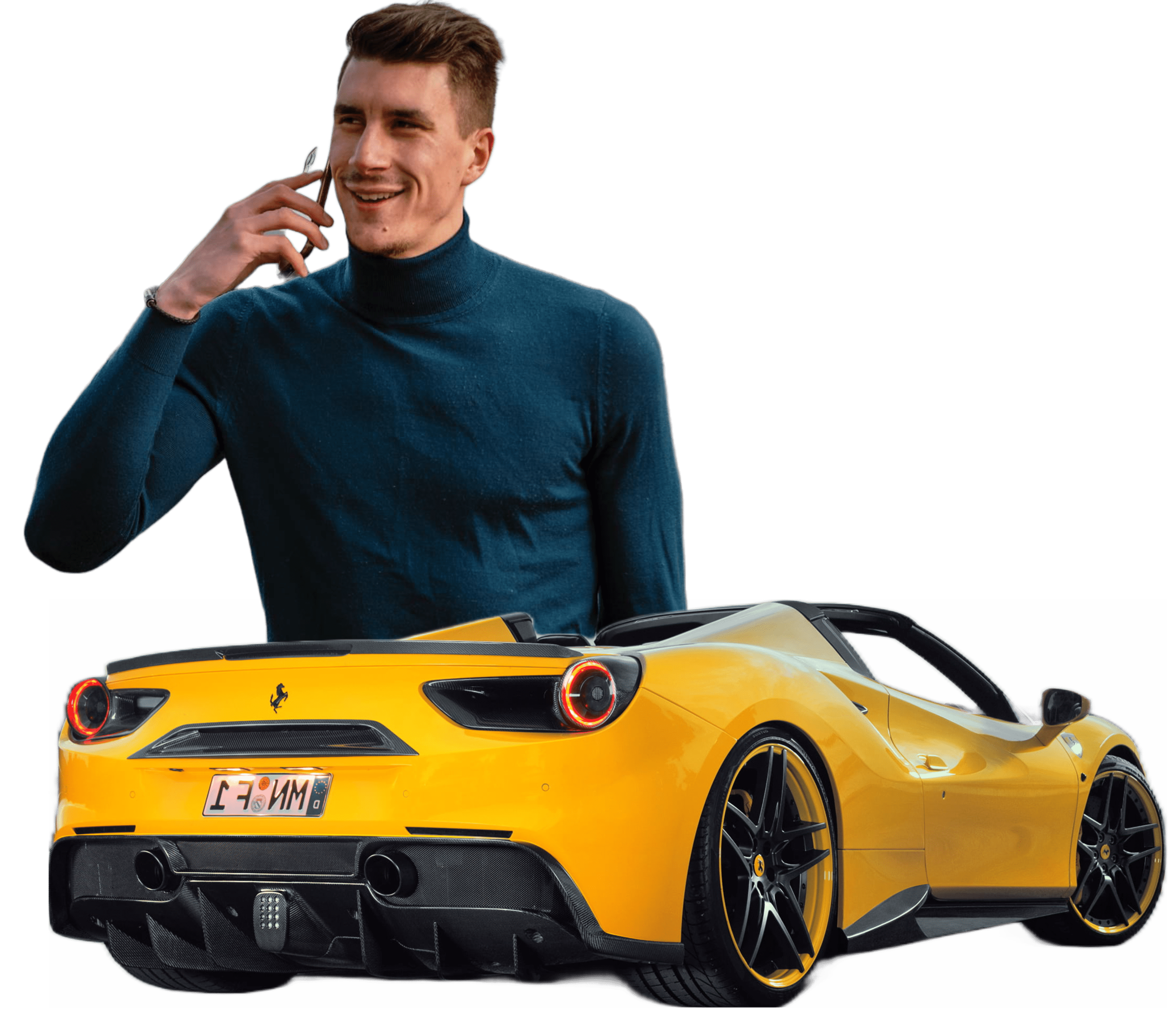 Marco devant sa Ferrari 599 GTB